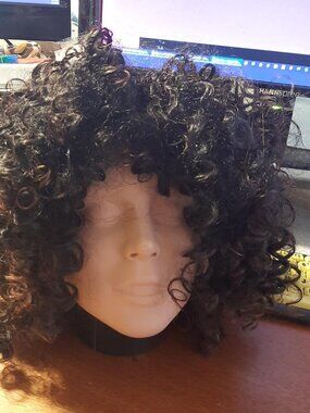 NEW TAG ! Queen's Choice Short Hair Spiral Curly Wig Dark Brown